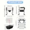 Adjustable Aluminum Shower Toilet Seat