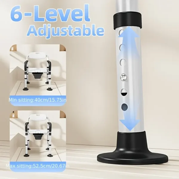 Adjustable Aluminum Shower Toilet Seat