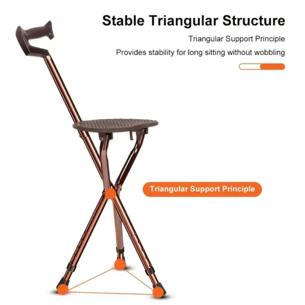 2 in 1 Folding Walking Stick Chair