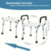 Adjustable Shower Chair with Armrests